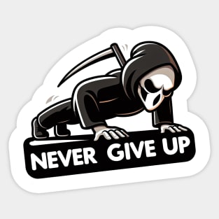 reaper push up never give up Sticker